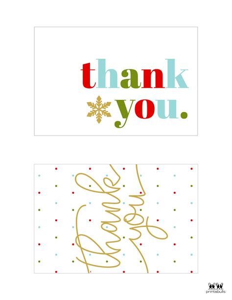 Free Printable Holiday Thank You Cards